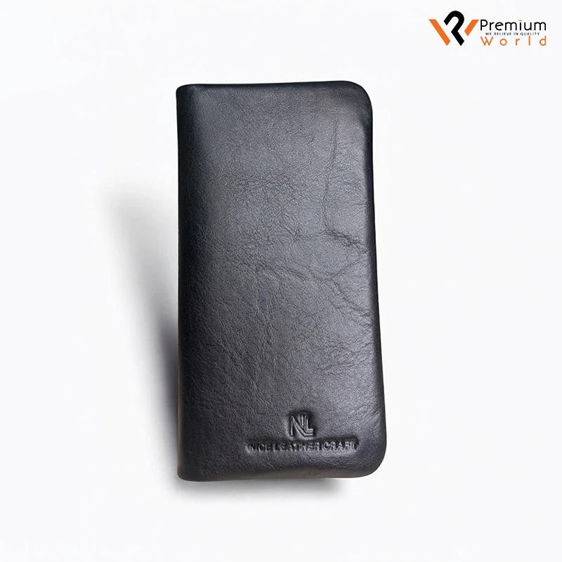 Mens Premium Wallet Original Leather Black- Directorial