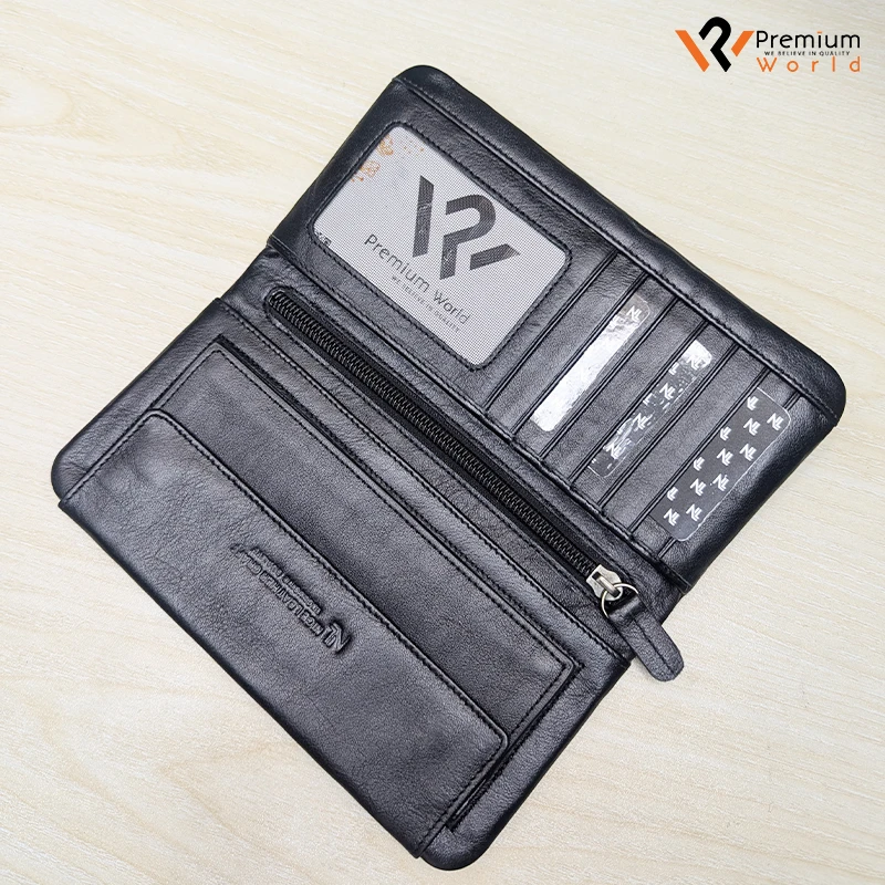 Mens Premium Wallet Original Leather Black- Directorial - Image 4