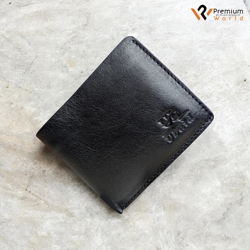 Mens Premium Wallet Original Leather Black-PureCraft