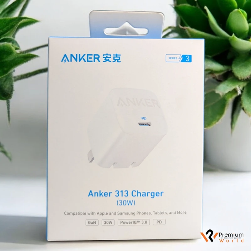 Anker 313 GaN 30W PIQ 3.0 GaN+PD – Foldable Fast Charger