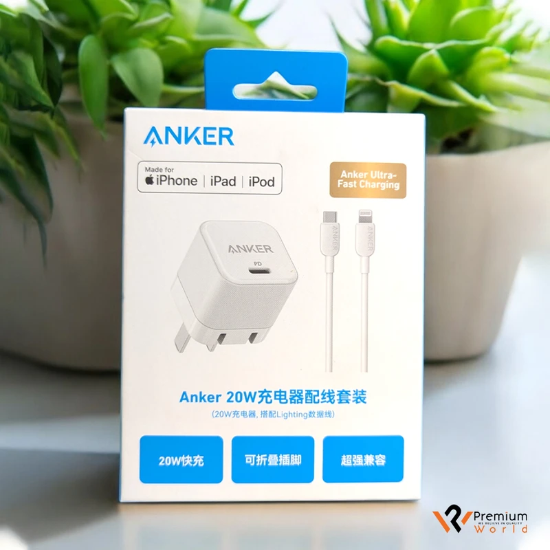 Anker PowerPort III Nano 20W USB-C Charger With Type-C to Lightning Cable